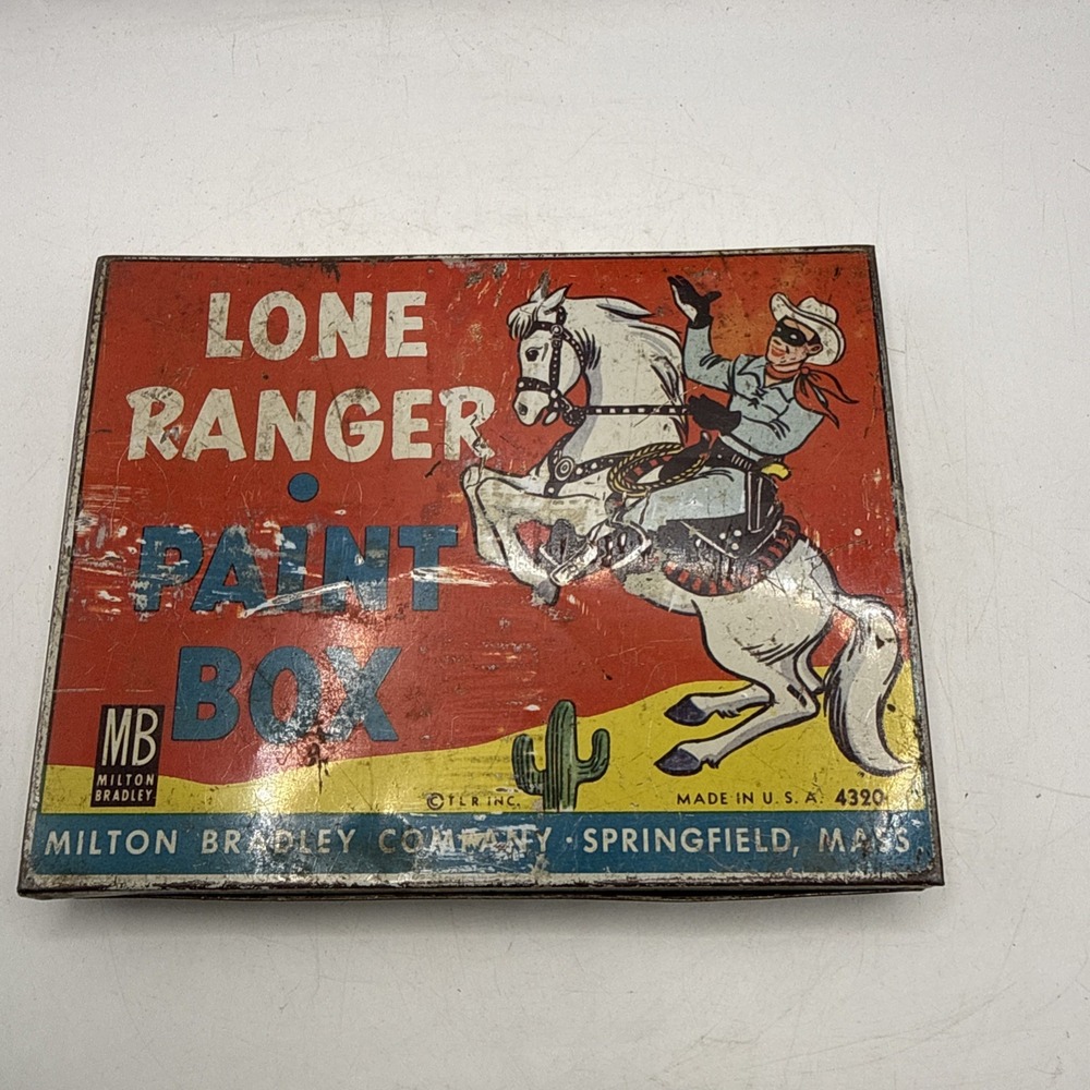 Vintage LONE RANGER Paint Box Tin No. 4320 Empty Milton Bradley Company